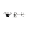 Thumbnail Image 3 of Black Agate & White Lab-Created Sapphire Bat Stud Earrings Sterling Silver