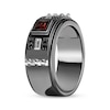 Thumbnail Image 2 of Men's Star Wars Darth Vader Square-Cut Garnet & Black Diamond Ring 1/10 ct tw Sterling Silver & Black Rhodium