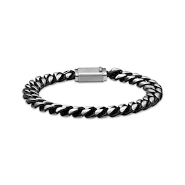 Curb Chain Bracelet 12mm Solid Stainless Steel & Black Ion Plating 8.75"