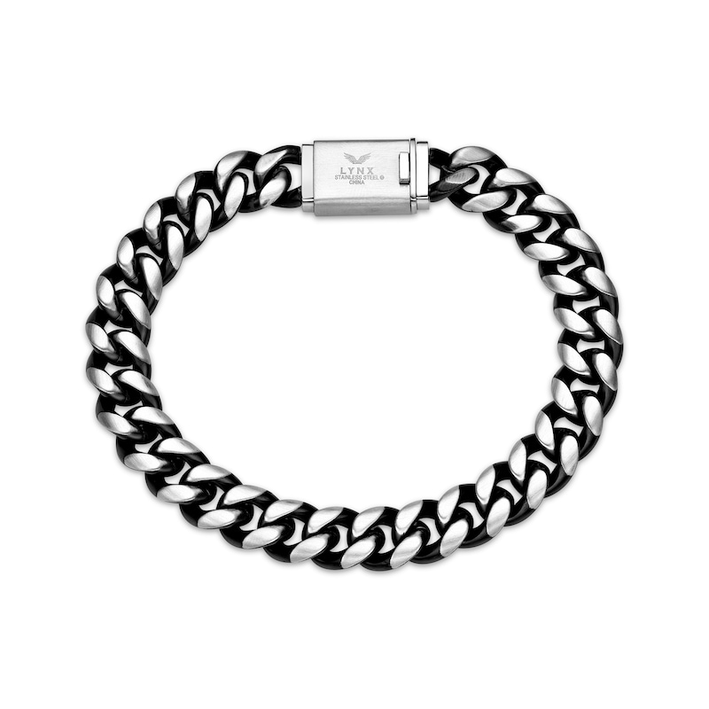 Solid Curb Chain Bracelet 12mm Stainless Steel & Black Ion Plating 8.75"