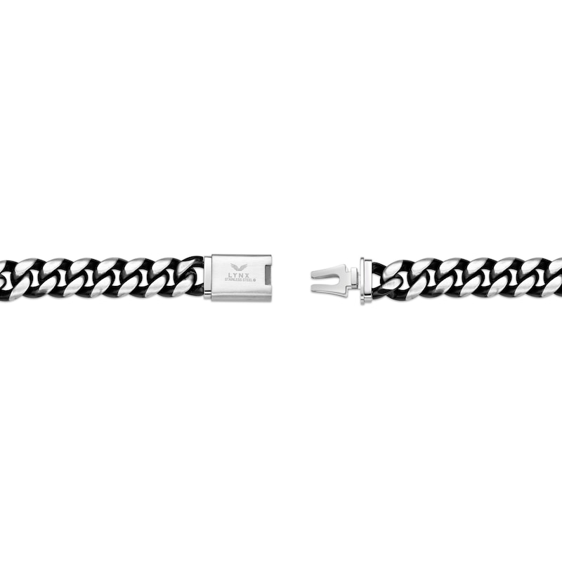 Main Image 4 of Curb Chain Bracelet 12mm Solid Stainless Steel & Black Ion Plating 8.75&quot;