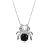 Thumbnail Image 0 of Black Agate & White Lab-Created Sapphire Spider Necklace Sterling Silver