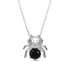 Thumbnail Image 1 of Black Agate & White Lab-Created Sapphire Spider Necklace Sterling Silver