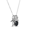 Thumbnail Image 1 of Black Agate & White Lab-Created Sapphire Spider Necklace Sterling Silver