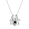 Thumbnail Image 2 of Black Agate & White Lab-Created Sapphire Spider Necklace Sterling Silver
