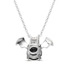 Thumbnail Image 3 of Black Agate & White Lab-Created Sapphire Bat Necklace Sterling Silver 18&quot;