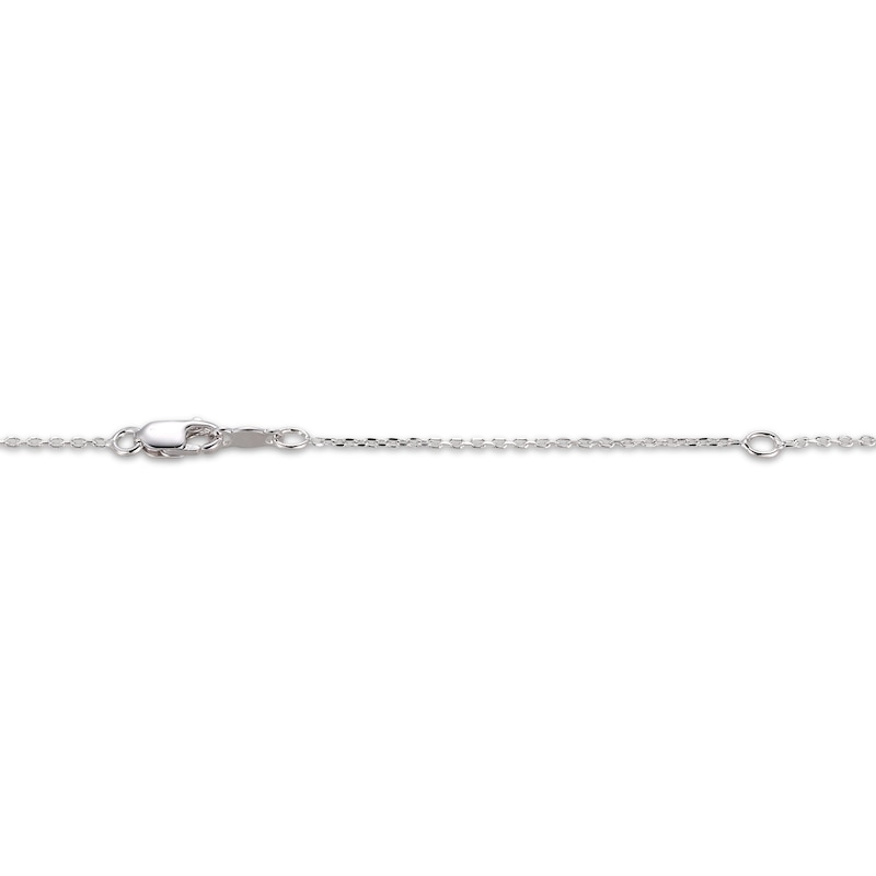 Main Image 4 of Black Agate & White Lab-Created Sapphire Bat Necklace Sterling Silver 18&quot;