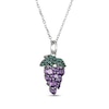 Thumbnail Image 2 of Amethyst & Lab-Created Emerald Grapes Necklace Sterling Silver 18&quot;