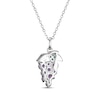 Thumbnail Image 3 of Amethyst & Lab-Created Emerald Grapes Necklace Sterling Silver 18&quot;