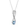 Thumbnail Image 2 of Swiss Blue Topaz & White Lab-Created Sapphire Swirl Necklace Sterling Silver 18"