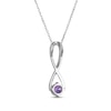 Thumbnail Image 3 of Amethyst & White Lab-Created Sapphire Swirl Necklace Sterling Silver 18&quot;