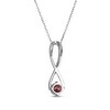 Thumbnail Image 3 of Garnet & White Lab-Created Sapphire Swirl Necklace Sterling Silver 18"