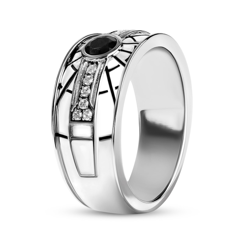 Main Image 2 of Men's Star Wars Into the Galaxy Black Onyx & Diamond Ring 1/8 ct tw Sterling Silver