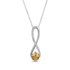 Thumbnail Image 1 of Citrine & White Lab-Created Sapphire Swirl Necklace Sterling Silver 18"