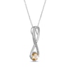 Thumbnail Image 2 of Citrine & White Lab-Created Sapphire Swirl Necklace Sterling Silver 18"