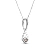Thumbnail Image 3 of Citrine & White Lab-Created Sapphire Swirl Necklace Sterling Silver 18"