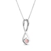 Thumbnail Image 3 of Lab-Created Opal & White Lab-Created Sapphire Swirl Necklace Sterling Silver 18"
