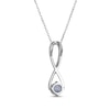 Thumbnail Image 3 of Aquamarine & White Lab-Created Sapphire Swirl Necklace Sterling Silver 18"