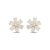 Thumbnail Image 2 of Pear-Shaped Lab-Created Opal & White Lab-Created Sapphire Flower Stud Earrings