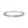 Thumbnail Image 1 of Lab-Created Gemstone Rainbow Bangle Bracelet Sterling Silver