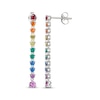 Thumbnail Image 3 of Lab-Created Gemstone Rainbow Drop Earrings Sterling Silver
