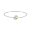 Thumbnail Image 1 of Cushion-Cut Peridot & White Lab-Created Sapphire Quatrefoil Frame Flex Bangle Sterling Silver
