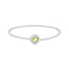 Thumbnail Image 0 of Cushion-Cut Peridot & White Lab-Created Sapphire Quatrefoil Frame Flex Bangle Sterling Silver