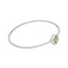 Thumbnail Image 2 of Cushion-Cut Peridot & White Lab-Created Sapphire Quatrefoil Frame Flex Bangle Sterling Silver