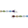 Thumbnail Image 2 of Oval-Cut Peridot, Citrine, Garnet, Amethyst & Blue Topaz Link Bracelet Sterling Silver 7.5"