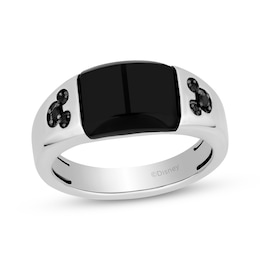 Men's Disney Treasures Mickey Mouse Black Onyx Ring Sterling Silver