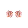 Thumbnail Image 2 of Cushion-Cut Rose Quartz & White Lab-Created Sapphire Crisscross Stud Earrings 10K Rose Gold