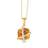 Thumbnail Image 1 of Cushion-Cut Citrine & White Lab-Created Sapphire Crisscross Necklace 10K Yellow Gold 18&quot;