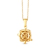 Thumbnail Image 3 of Cushion-Cut Citrine & White Lab-Created Sapphire Crisscross Necklace 10K Yellow Gold 18&quot;