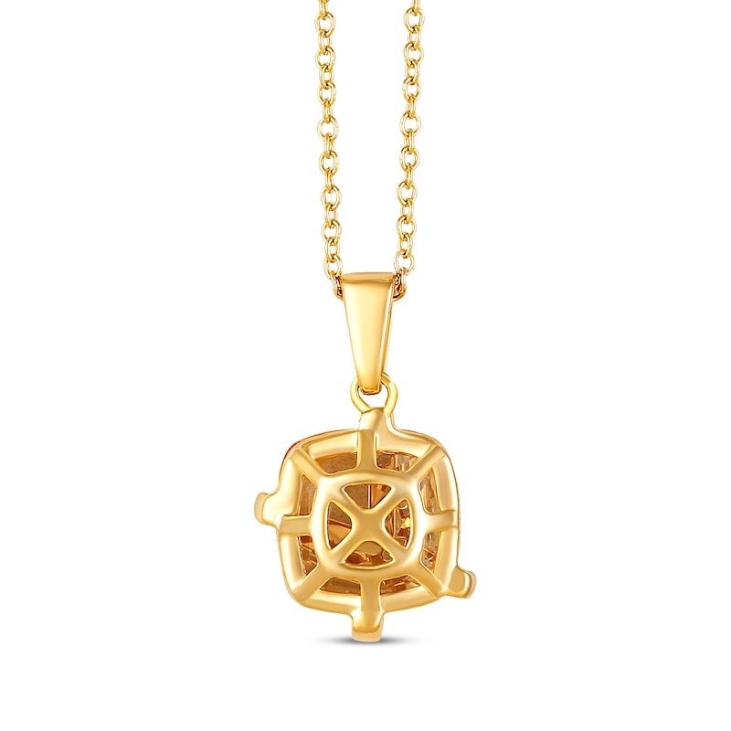 Main Image 3 of Cushion-Cut Citrine & White Lab-Created Sapphire Crisscross Necklace 10K Yellow Gold 18&quot;