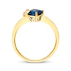 Thumbnail Image 2 of Cushion-Cut London Blue Topaz & Diamond Accent Butterfly Ring 10K Yellow Gold