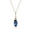Thumbnail Image 1 of Marquise-Cut London Blue Topaz & Diamond Necklace 1/15 ct tw 10K Yellow Gold 18&quot;