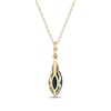 Thumbnail Image 3 of Marquise-Cut London Blue Topaz & Diamond Necklace 1/15 ct tw 10K Yellow Gold 18&quot;