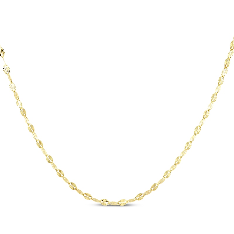 Main Image 1 of Diamond-Cut Mirror Chain Necklace 1.9mm Solid 14K Yellow Gold 18&quot;
