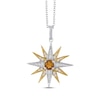 Thumbnail Image 1 of Citrine & White Lab-Created Sapphire Star Necklace Sterling Silver & 10K Yellow Gold 18&quot;