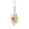 Thumbnail Image 2 of Citrine & White Lab-Created Sapphire Star Necklace Sterling Silver & 10K Yellow Gold 18&quot;