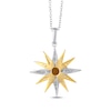 Thumbnail Image 3 of Citrine & White Lab-Created Sapphire Star Necklace Sterling Silver & 10K Yellow Gold 18&quot;