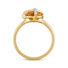 Thumbnail Image 3 of Cushion-Cut Citrine & White Lab-Created Sapphire Crisscross Ring 10K Yellow Gold
