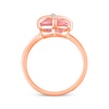 Thumbnail Image 3 of Cushion-Cut Rose Quartz & White Lab-Created Sapphire Crisscross Ring 10K Rose Gold