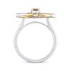 Thumbnail Image 3 of Citrine & White Lab-Created Sapphire Star Ring Sterling Silver & 10K Yellow Gold