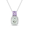 Thumbnail Image 1 of Cushion-Cut Green Quartz, Amethyst & White Lab-Created Sapphire Necklace Sterling Silver 18&quot;