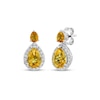 Thumbnail Image 1 of Pear-Shaped Citrine & White Lab-Created Sapphire Earrings Sterling Silver