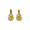 Thumbnail Image 2 of Pear-Shaped Citrine & White Lab-Created Sapphire Earrings Sterling Silver