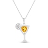 Thumbnail Image 1 of Trillion-Cut Citrine & White Lab-Created Sapphire Cocktail Necklace Sterling Silver 18&quot;