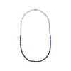 Thumbnail Image 1 of Oval-Cut Amethyst Paperclip Chain Necklace Sterling Silver 18&quot;