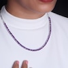 Thumbnail Image 3 of Oval-Cut Amethyst Paperclip Chain Necklace Sterling Silver 18&quot;